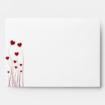 Modern Romantic Red White Love Hearts Envelope by SorayaShanCollection at Zazzle