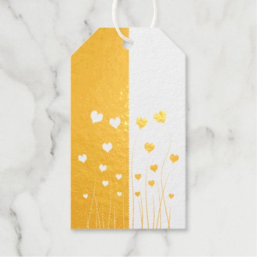 Modern Romantic Red White Love Hearts Foil Gift Tags