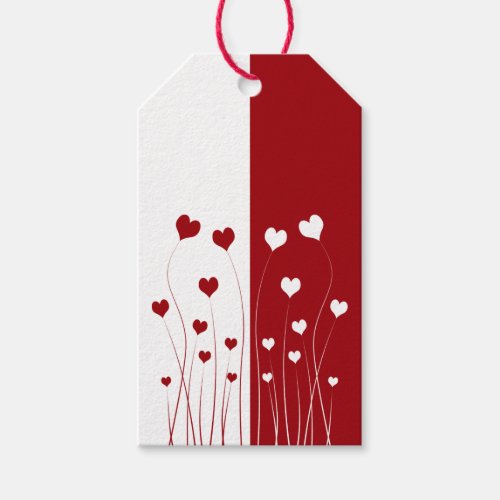 Modern Romantic Red White Love Hearts Gift Tags