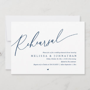 Modern Romantic Rehearsal Wedding Dinner Dancing Invitation