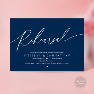 Modern Romantic Rehearsal Wedding Dinner Dancing Invitation