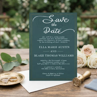 Modern Romantic Script Save the Date Invitation