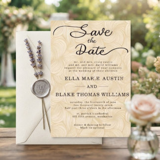 Modern Romantic Script Save the Date Invitation