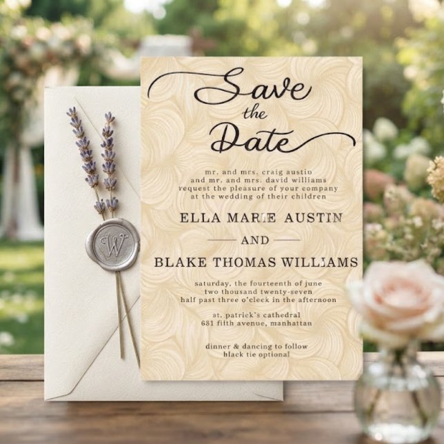 Modern Romantic Script Save the Date Invitation (Creator Uploaded)