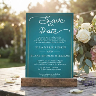 Modern Romantic Script Save the Date Invitation