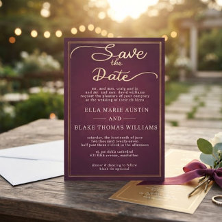 Modern Romantic Script Save the Date Invitation