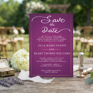 Modern Romantic Script Save the Date Invitation