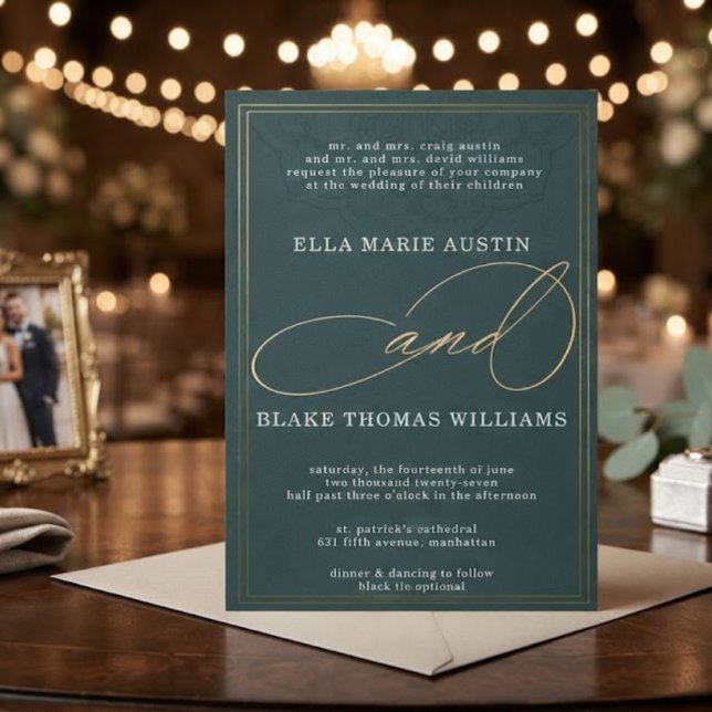 Modern Romantic Script Wedding Invitation (Creator Uploaded)