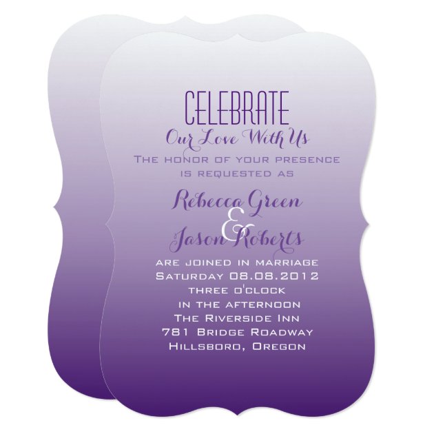 Modern Romantic Summer Lilac Ombre Purple Wedding Invitation