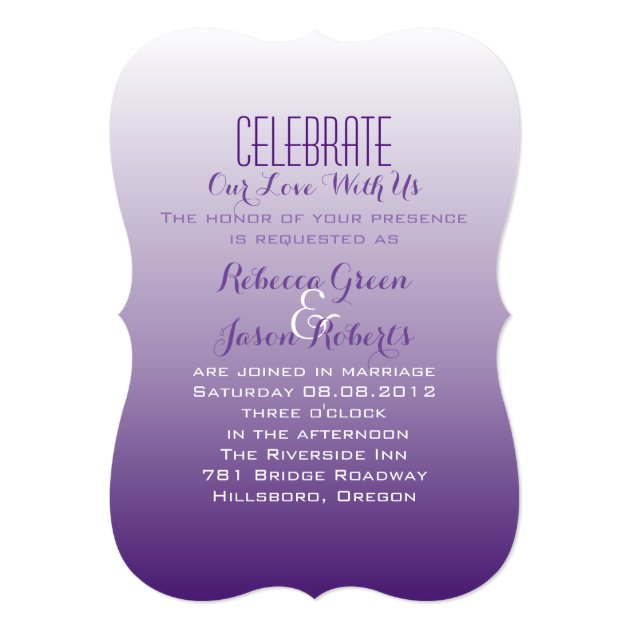 Modern Romantic Summer Lilac Ombre Purple Wedding Invitation