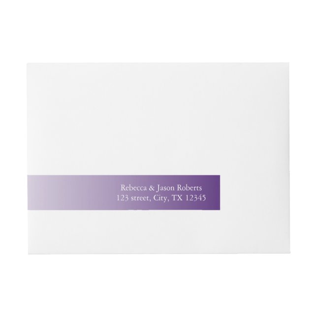 modern romantic summer lilac ombre purple wrap around address label (Front)