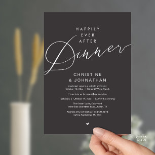 Modern Romantic Wedding Happily Ever After Dinner Invitation