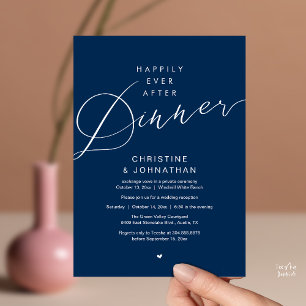Modern Romantic Wedding Happily Ever After Dinner Invitation