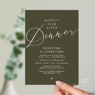 Modern Romantic Wedding Happily Ever After Dinner Invitation