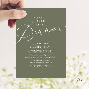 Modern Romantic Wedding Happily Ever After Dinner Invitation