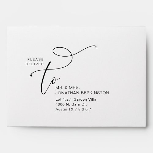 Modern Romantic Wedding Invitation Card Envelope