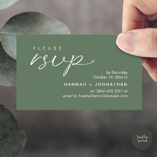 Modern Romantic Wedding Invites RSVP Reminder Card