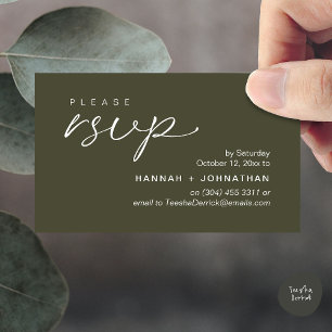 Modern Romantic Wedding Invites RSVP Reminder Card