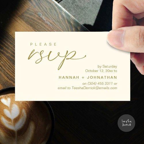 Modern Romantic Wedding Invites RSVP Reminder Card
