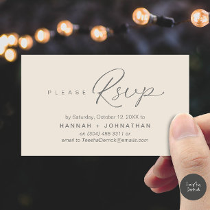 Modern Romantic Wedding Invites RSVP Reminder Card