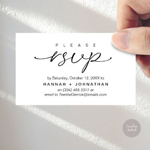 Modern Romantic Wedding Invites RSVP Reminder Card