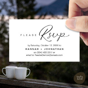 Modern Romantic Wedding Invites RSVP Reminder Card