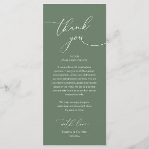Modern Romantic Wedding Reception Thank You Card