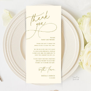 Modern Romantic Wedding Reception Thank You Card