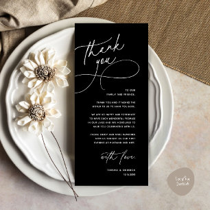 Modern Romantic Wedding Reception Thank You Card