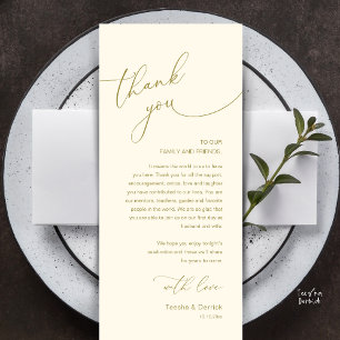 Modern Romantic Wedding Reception Thank You Card