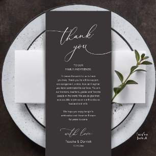 Modern Romantic Wedding Reception Thank You Card