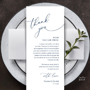 Modern Romantic Wedding Reception Thank You Card