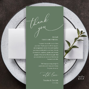 Modern Romantic Wedding Reception Thank You Card