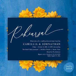 Modern Romantic Wedding Rehearsal Dinner Invitation
