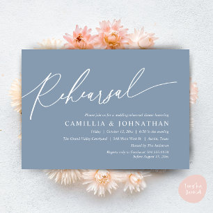Modern Romantic Wedding Rehearsal Dinner Invitation