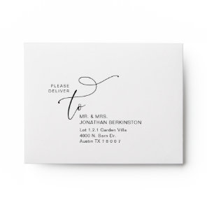 Modern Romantic Wedding RSVP Card Return Envelope
