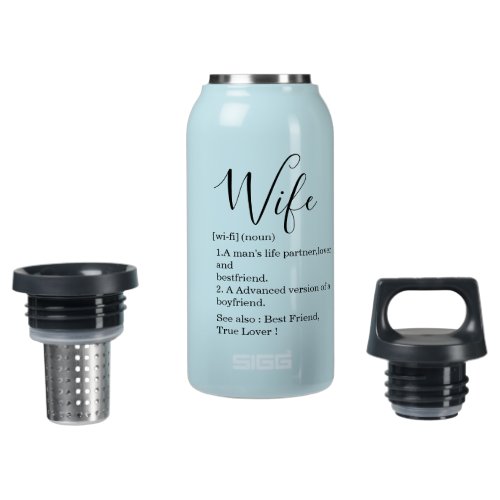 Modern Romantic Wife Gift With Text Insulated Water Bottle