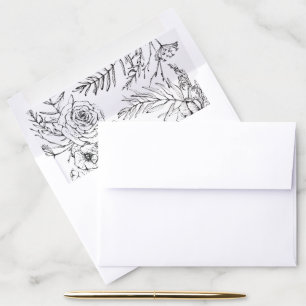 Modern Romantic Wildflower Envelope Liner