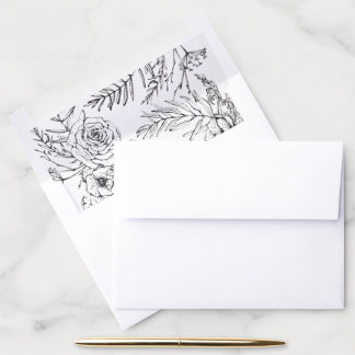 Modern Romantic Wildflower Envelope Liner