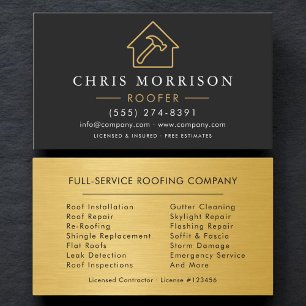 Modern Roofing Contractor Professional Business Card
