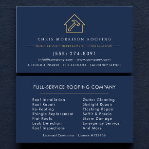 Modern Roofing Roofer Company Business Card