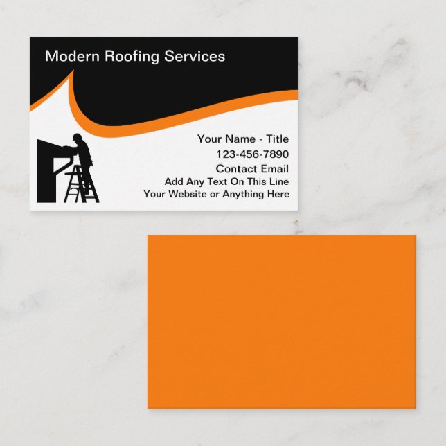 Modern Roofing Services Bold Design Business Card (Front/Back)