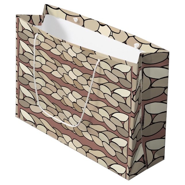 Modern Rope Stripes Large Gift Bag (Front Angled)