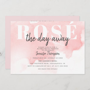 Modern Rosé All Day Blush Bachelorette Weekend Invitation