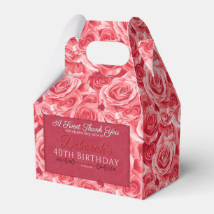 Modern Rose Birthday Favor Box For Adult Birthday