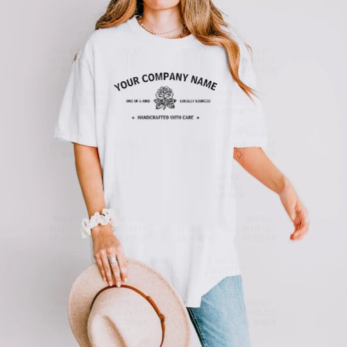 Modern Rose  Business Name Company Black White T_Shirt