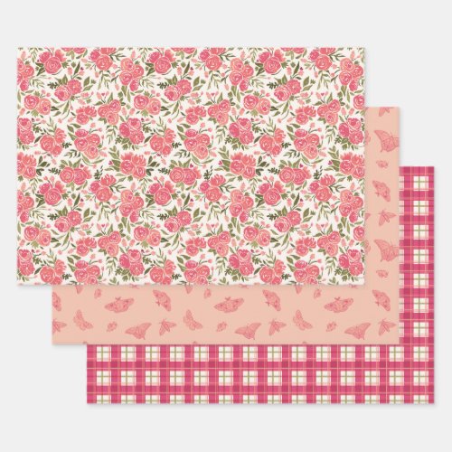 Modern Rose Garden Gift Wrap Set