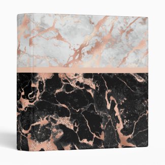 Modern Rose Gold 3 Ring Binder