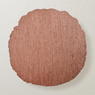Modern Rose Gold Abstract Metallic Texture Round Pillow