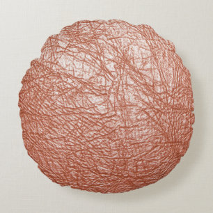 Modern Rose Gold Abstract Metallic Texture Round Pillow